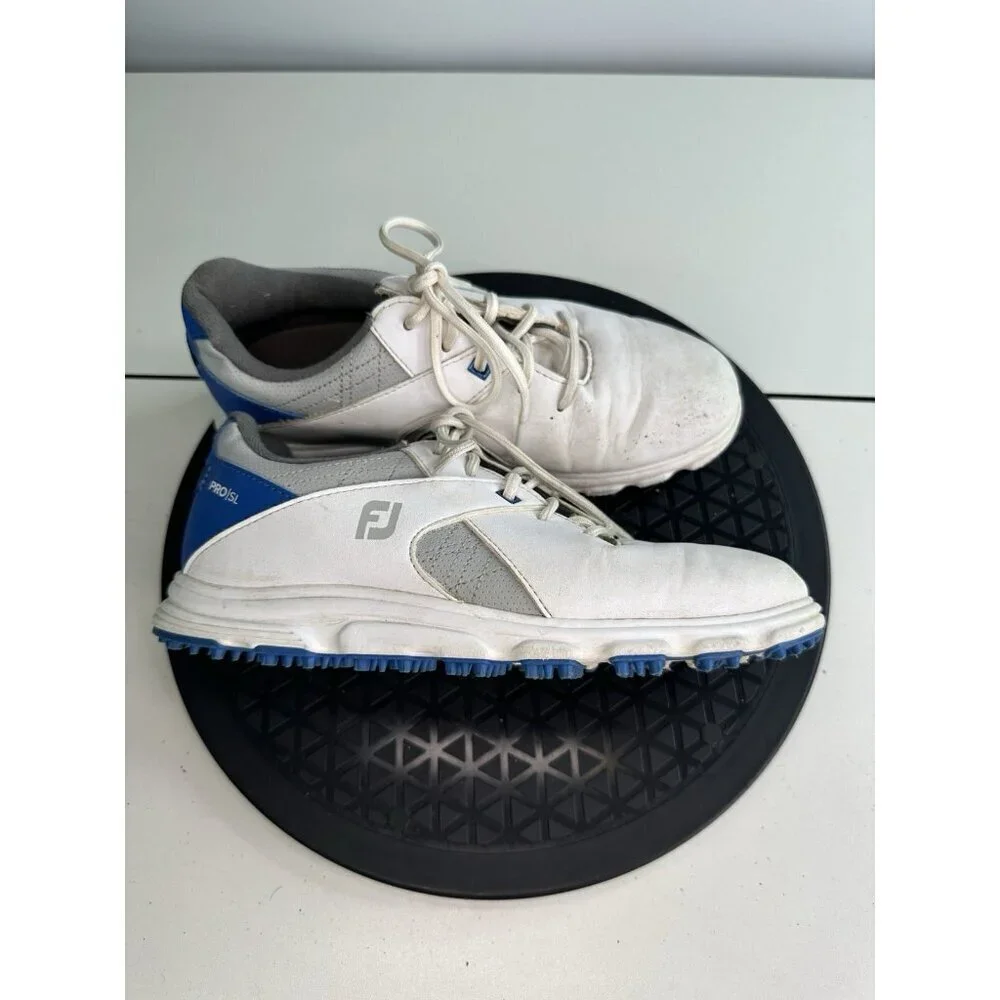 FootJoy Pro SL Golf Shoes Kids Junior Size 6 White Leather Spikeless Lace Up
